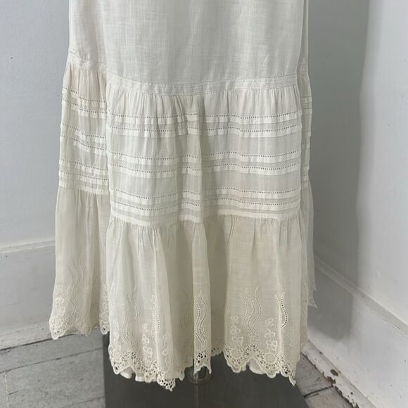 Antique Victorian Era Angelic White Lacey Petticoat Skirt - Picture 2 of 6